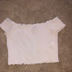 Off the shoulder white ripped top